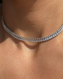 Colar Riviera Baguete Prata - Áurea Acessórios