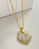 Colar Coração Laser + Foto 3D - Aço Inoxidável Ouro