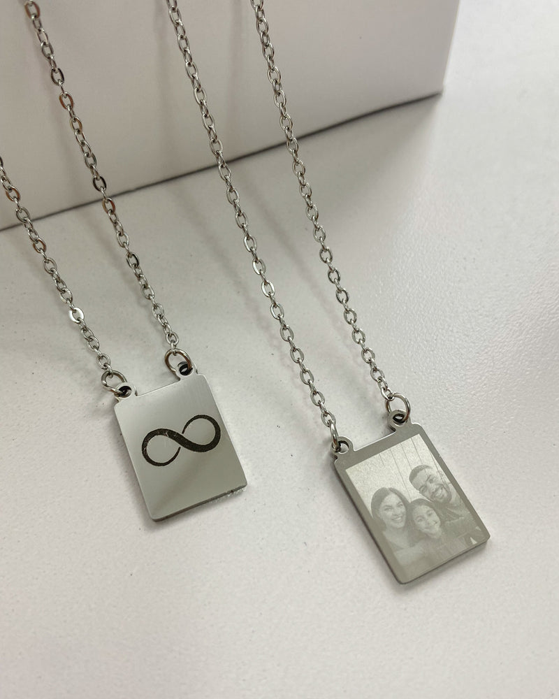 Colar Escapulário Fotogravação + Foto ou Frase Personalizada 3D - Áurea Acessórios