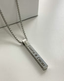 Colar Barra + 2 Nomes ou Frase Personalizada 3D - Áurea Acessórios