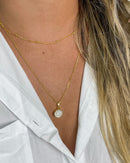 Colar Fio Duplo Bolinhas + Cápsula Sal Dourado - Áurea Acessórios