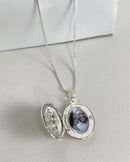 Colar Relicário Oval + Foto Personalizada - Semijoia Banhado a Prata