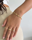 Pulseira Margaridas - Semijoia Folheada a Ouro 18k