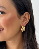 Argola Tubo Tripla Média - Semijoia Folheada a Ouro 18k