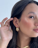 Argola Tubo Tripla Média - Semijoia Folheada a Ouro 18k