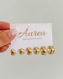 Trio de Argolas Bold Lisas - Semijoia Folheada a Ouro 18k