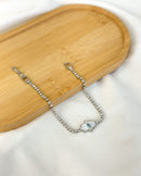 Pulseira Cravejada Mão Hamsa Madrepérola - Semijoia Folheada a Prata