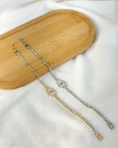 Pulseira Cravejada Mão Hamsa Madrepérola - Semijoia Folheada a Ouro 18k