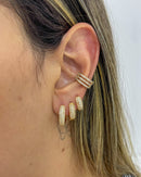 Trio de Argolas Bold Cravejado - Dourado - Áurea Acessórios