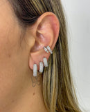 Trio de Argolas Bold Cravejado - Prata - Áurea Acessórios