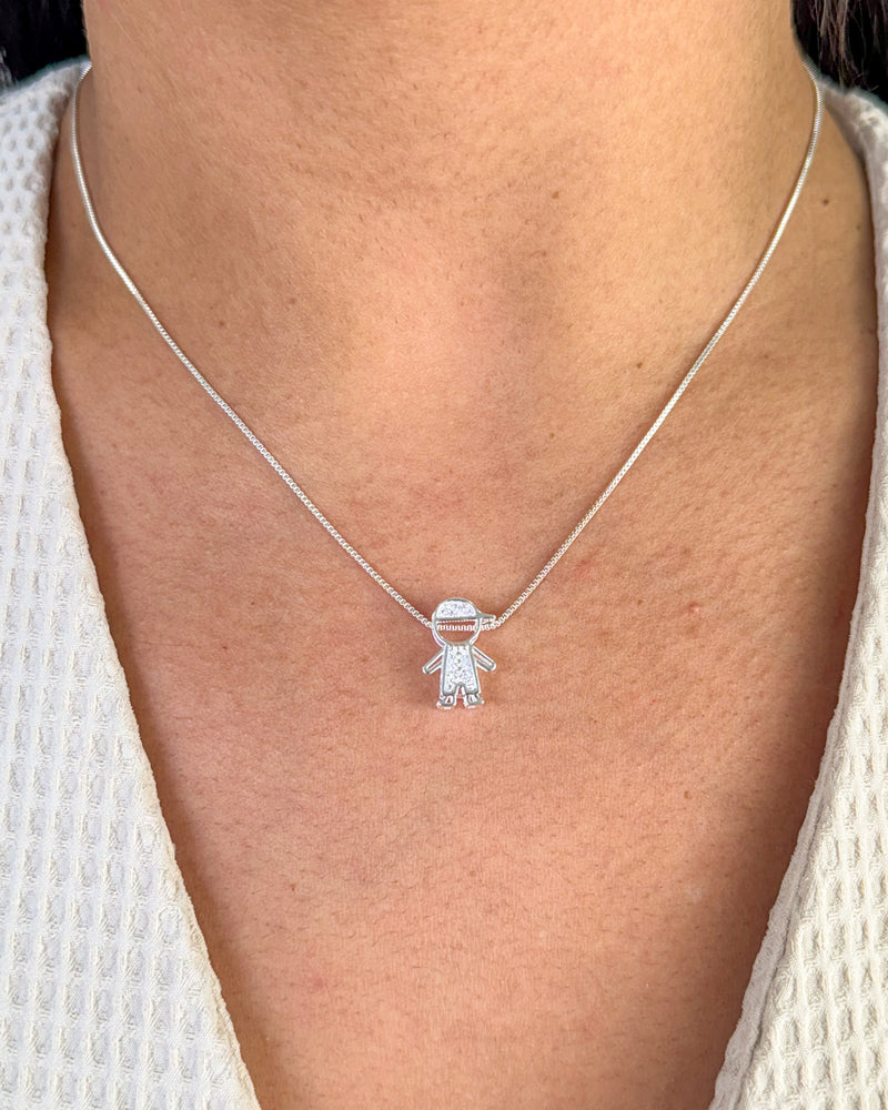 Colar Pingente Filho Passante - Semijoia Banhado a Prata