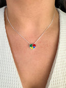 Colar Pingente Autismo - Semijoia Banhado a Prata