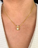Colar Pingente Filho Passante - Semijoia Banhado em Ouro 18k
