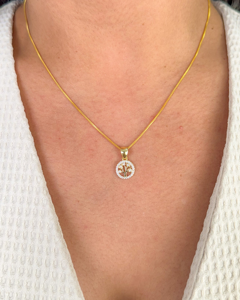 Colar Pingente Árvore da Vida - Semijoia Banhado em Ouro 18k