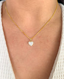 Colar Pingente Coração Cravejado - Semijoia Banhado em Ouro 18k