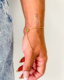 Pulseira Regulável Patinha - Semijoia Banhado em Ouro 18k