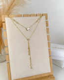 Colar Fio Duplo Coração Com Zicônias - Semijoia Banhado em Ouro 18k