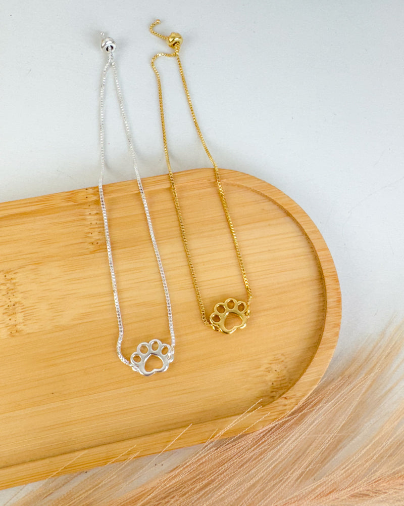 Pulseira Regulável Patinha - Semijoia Banhado em Ouro 18k