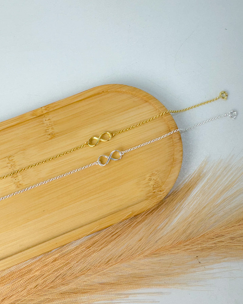 Pulseira Símbolo Infinito - Semijoia Banhado a Prata