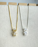 Colar Pingente Filho Passante - Semijoia Banhado a Prata