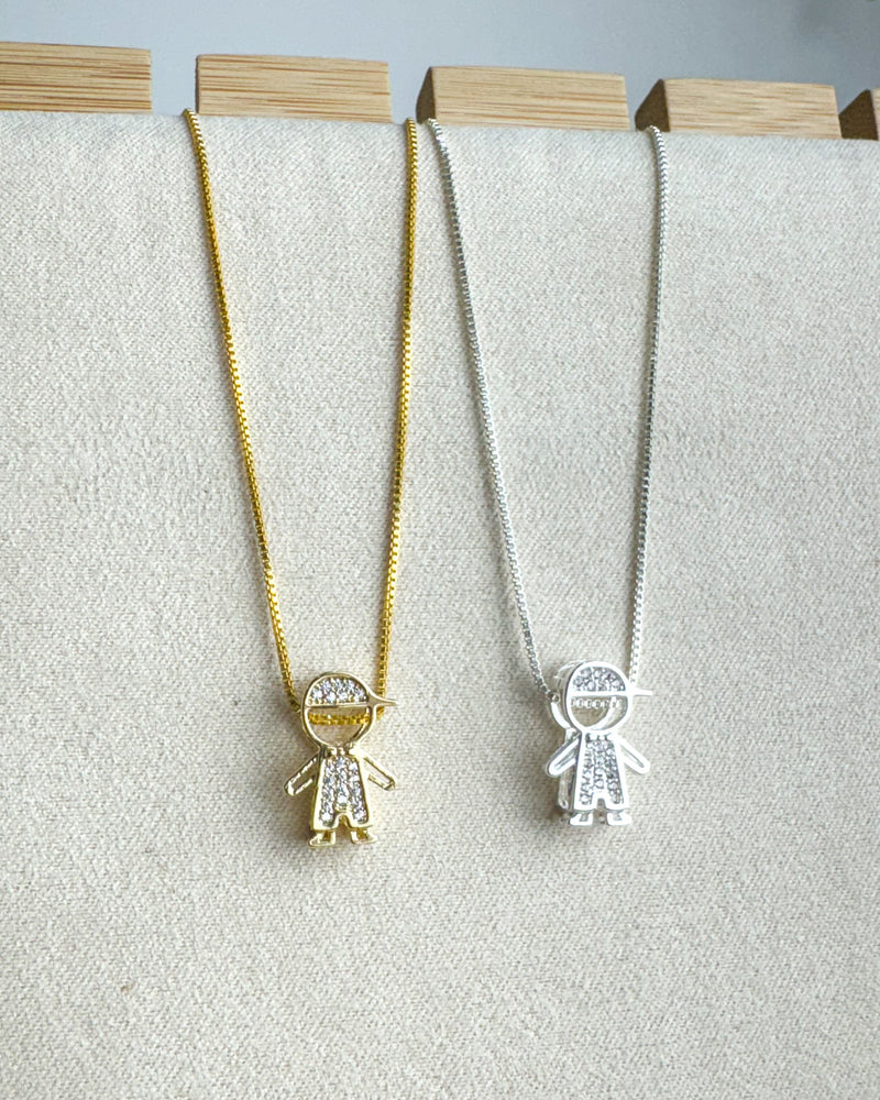 Colar Pingente Filho Passante - Semijoia Banhado a Prata