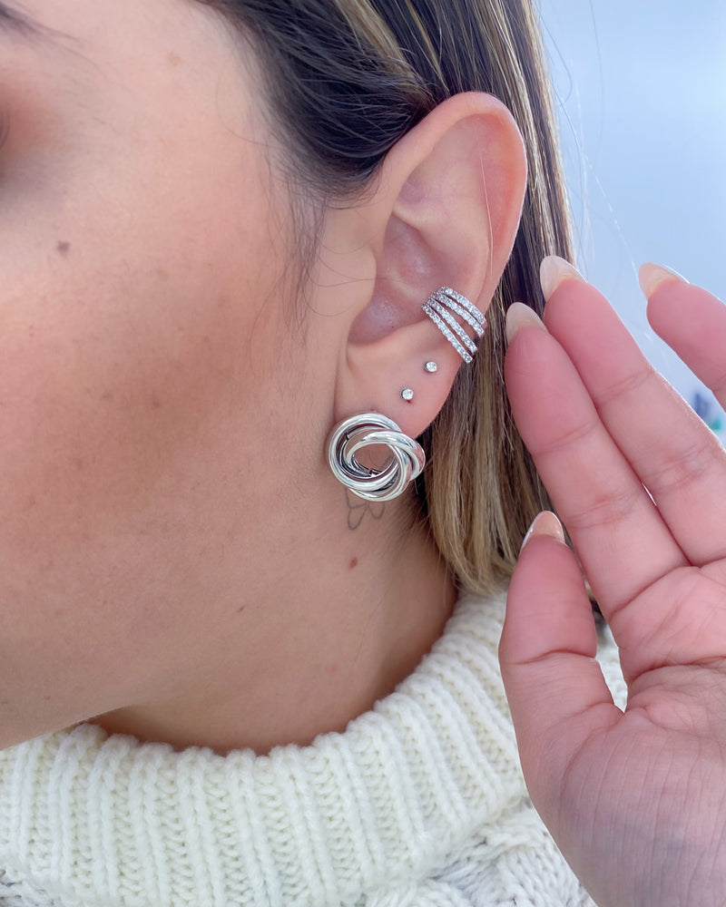 Brinco NÓ Tubinho - Semijoia Folheada em Prata