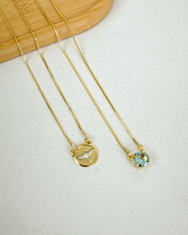 Escapulário Espírito Santo - Semijoia Banhado em Ouro 18k