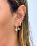 Trio de Argolas Pedraria - Semijoia Folheada a Ouro 18k