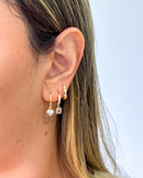 Trio de Argolas Pedraria - Semijoia Folheada a Ouro 18k
