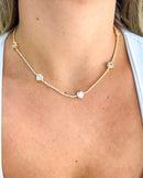 Colar Riviera com Corações Zircônia - Semijoia Folheada a Ouro 18k