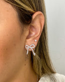 Brinco Dupla Face Laço - Prata - Áurea Acessórios