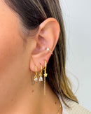 Trio de Argolas Star Corrente - Semijoia Banhado em Ouro 18k