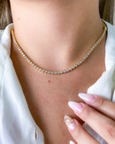 Colar Riviera Zircônias Redonda - Dourado - Áurea Acessórios