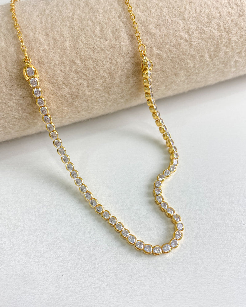 Colar Riviera Zircônias Redonda - Dourado - Áurea Acessórios