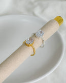 Anel Regulável Hailey - Semijoia Banhado a Prata