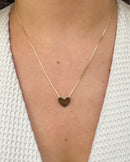 Colar Pingente Coração Liso - Semijoia Banhado em Ouro 18k