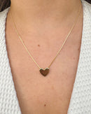 Colar Pingente Coração Liso - Semijoia Banhado em Ouro 18k