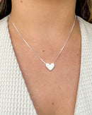 Colar Pingente Coração Liso - Semijoia Banhado a Prata