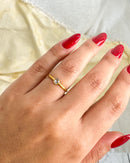 Anel Solitário Simple Aço Inox - Semijoia Folheada a Ouro 18k