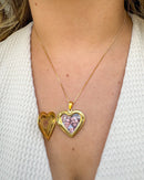 Colar Relicário Coração Detalhado + Foto Personalizada - Semijoia Banhado a Ouro