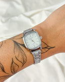 Relógio Feminino Minimalista 25mm Prata