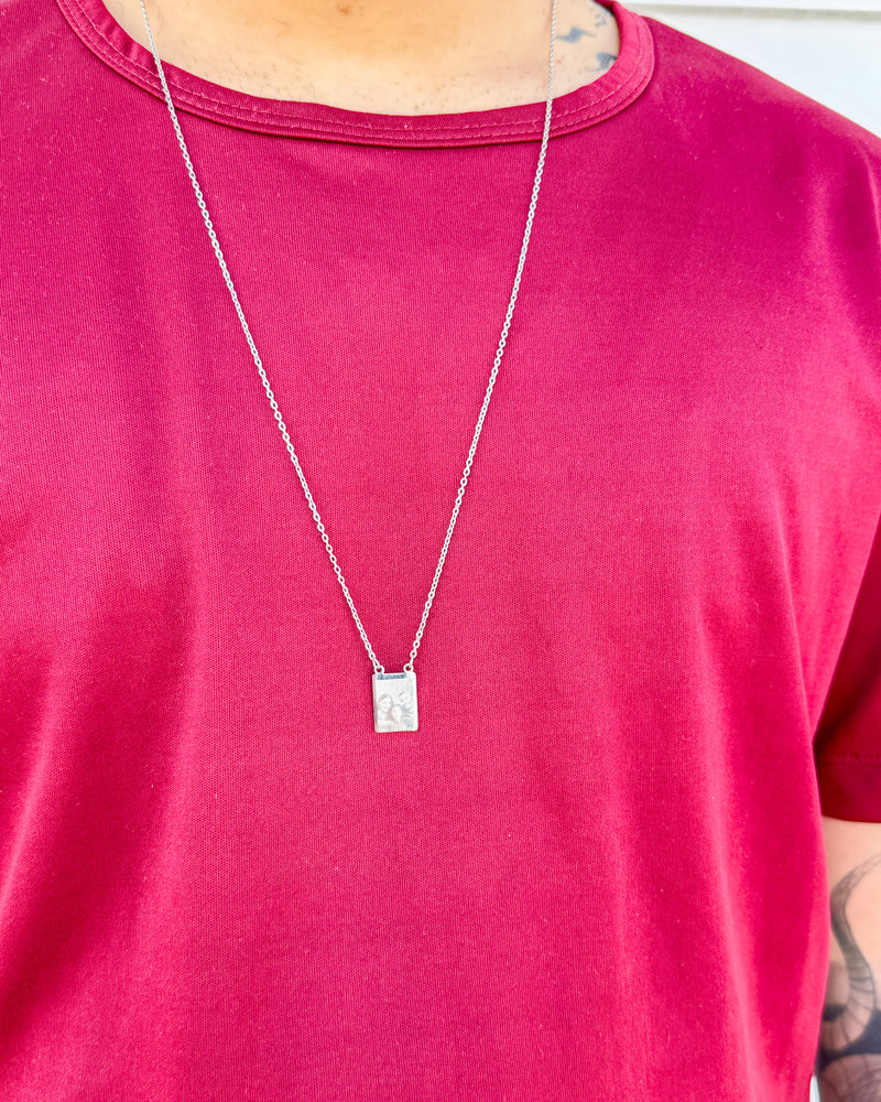 Colar Escapulário Laser + Foto ou Frase Personalizada 3D