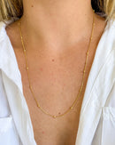 Colar Veneziana Bolinhas 50cm - Semijoia Banhado em Ouro 18k