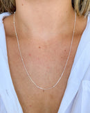 Colar Veneziana Bolinhas 50cm - Semijoia Banhado a Prata