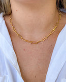 Colar Corrente Elos Espaçados - Semijoia Folheada a Ouro 18k