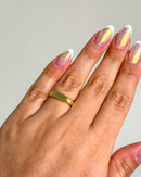 Anel Regulável Meio Canelado - Semijoia Banhado em Ouro 18k