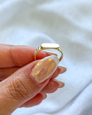 Anel Regulável Meio Canelado - Semijoia Banhado em Ouro 18k