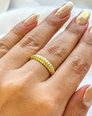 Anel Regulável Canelado - Semijoia Banhado em Ouro 18k