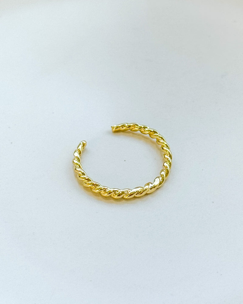 Anel Regulável Entrelace - Semijoia Banhado em Ouro 18k