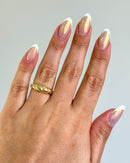 Anel Regulável Croissant - Semijoia Banhado em Ouro 18k